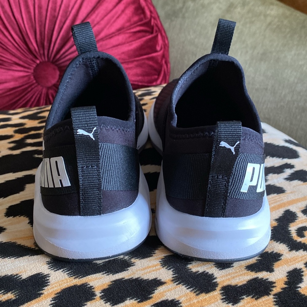 Puma Black Perforated Patterned Pull-On Sneakers,… - image 3